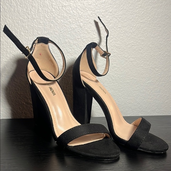 Fashion Nova Shoes - Fashion Nova Black Stiletto Heels Ankle Strap